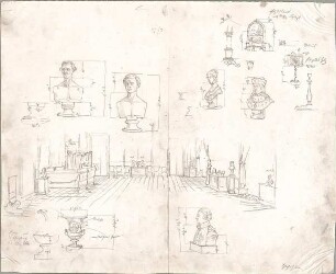 Seeberger, Gustav; München; Residenz - Schlafzimmer (Perspektive, Details)