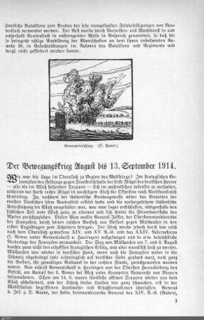 Der Bewegungskrieg August bis 13. September 1914.