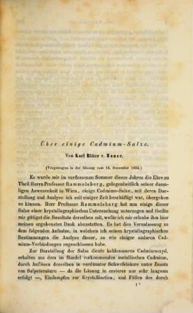 Über einige Cadmium-Salze