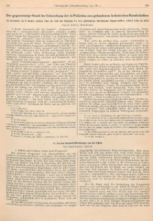 161-166 Der gegenwärtige Stand der Erforschung der in Palästina neu gefundenen hebräischen Handschriften