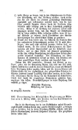 Verordnung der Königlichen Regierung zu Münster vom 1. März 1825, die Ferien in den Volksschulen betreffend : [IV. Elementarschulwesen]