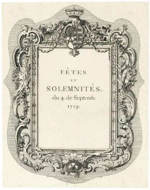 Kleines Titelblatt zu den Festlichkeiten am 4. September 1719