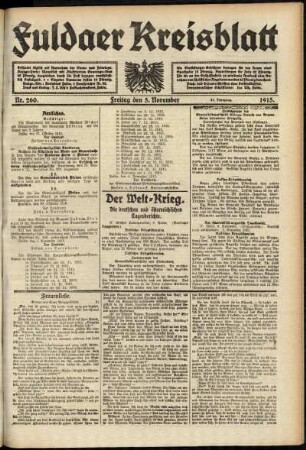 Ausgabe vom Freitag, den 05. November 1915.
