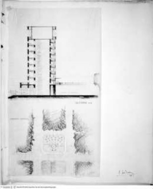 Stegreifprobe - Wasserturm, Schnitt und Lageplan