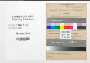 Entnazifizierung Karl Donner , geb. 05.07.1914 (Fahrer)