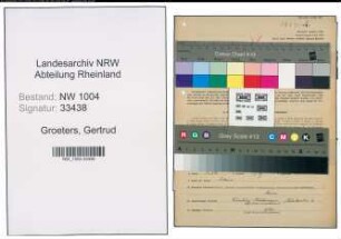Entnazifizierung Gertrud Groeters , geb. 04.09.1899 ()