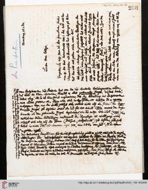 Brief von Carl Bezold an Otto Puchstein