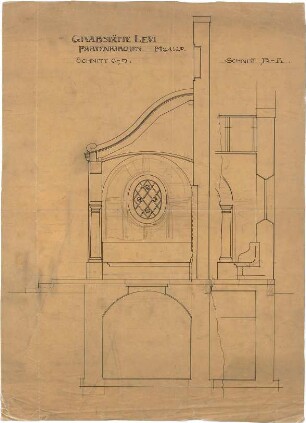 Hildebrand, Adolf von; Garmisch-Partenkirchen; Mausoleum für Hermann Levi - Schnitte