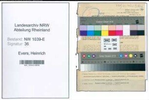 Entnazifizierung Heinrich Evers , geb. 25.04.1901 (Bankinspektor)