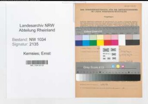 Entnazifizierung Ernst Kemsies , geb. 06.07.1915 (Oberfeldwebel)