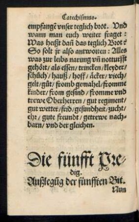 Die fünfft Predig.