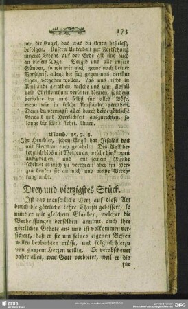 Drey und vierzigstes Stück