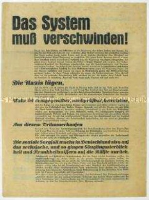 Flugblatt der SPD gegen die NSDAP und Aufruf zur Reichstagswahl am 31. Juli 1932