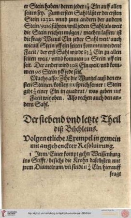 VII. Theil: Exempel