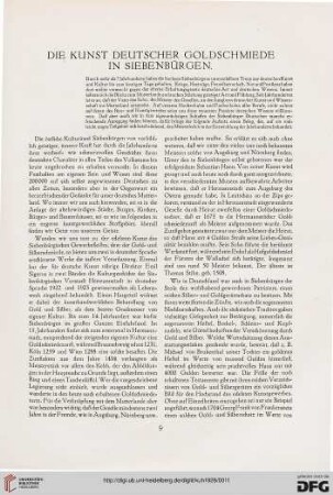 Die Kunst deutscher Goldschmiede in Siebenbürgen