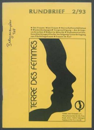 Terre des Femmes-Rundbrief.