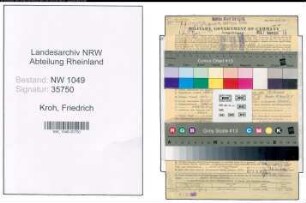 Entnazifizierung Friedrich Kroh , geb. 01.10.1898 (Schlosser)