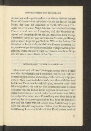 Schwierigkeiten der Beurteilung