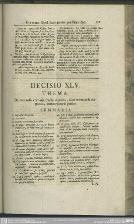 Decisio XLV. De concursu criminis fractae urphedae, furti reiterati & abigeatus, extraordinarie punito