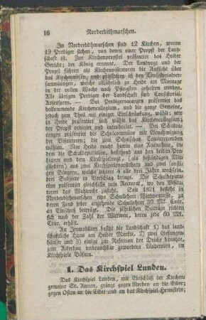 I. Das Kirchspiel Lunden.