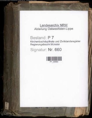 Kirchenbuchduplikat der katholischen Gemeinde Herbern (GHT 1804; GHT 1807-1808; GHT 1815-1839). (Gemeinde: Herbern, Katholische Gemeinde)