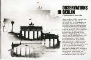 Begleitheft zur Ausstellung "Observations in Berlin" von Henry Ries - Nachlass