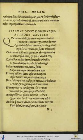 Psalmus Dixit Dominus etcetera Authore Micyllo