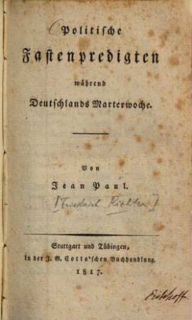 Politische Fastenpredigten während Deutschlands Marterwoche