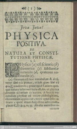 De Natura Et Constitutione Physicae
