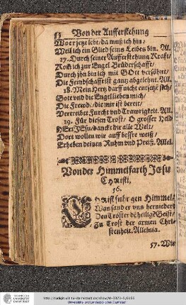 Von der Himmelfarth Jesu Christi