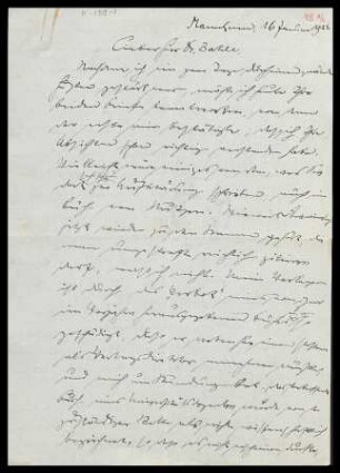 [Brief von Otto Selz an Julius Bahle vom 16. Januar 1938]