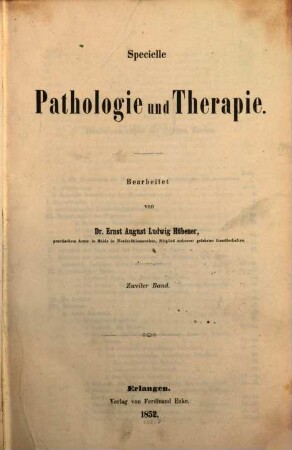 Specielle Pathologie u. Therapie. 2