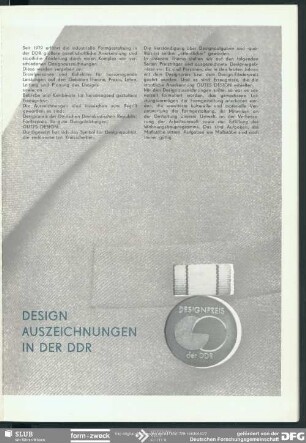 Designauszeichnungen in der DDR : Designauszeichnungen in der DDR