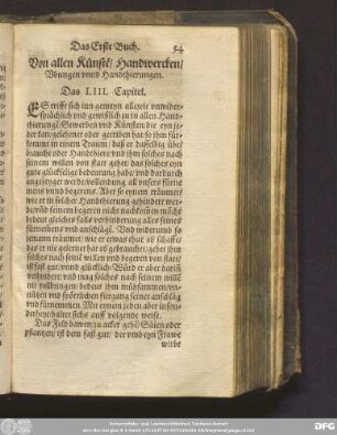 Von allen Künste[n]/ Handwercken/ Ubungen unnd Handthierungen. Das LIII. Capitel.