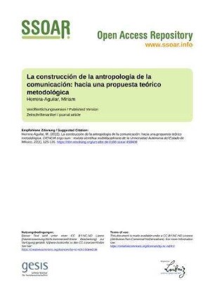 La construcción de la antropología de la comunicación: hacia una propuesta teórico metodológica