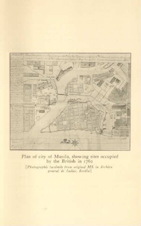 Plan of city of Manila, showing sites occupied by the British in 1762