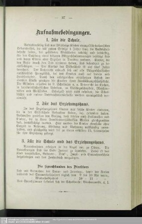 Aufnahmebedingungen