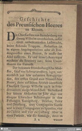 Geschichte des Preussischen Heeres im Kleinen