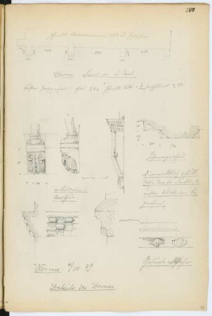 Dom, Worms: Details (aus: Skizzen- und Fotoalbum 7)