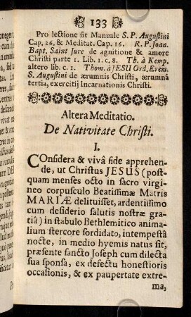 133-142, Altera Meditatio, de Nativitate Christi.