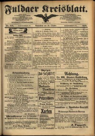 Zweite Ausgabe vom Samstag, den 28. Oktober 1905.