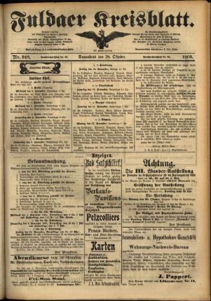 Zweite Ausgabe vom Samstag, den 28. Oktober 1905.