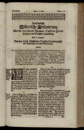 Das I. Capitel. Von den Hoch-Fürstlichen Sachsen-Lauenburgisch- und Anhaltischen Hauses Abstammung.