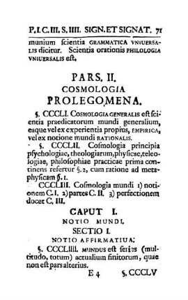 Caput I. Notio Mundi.