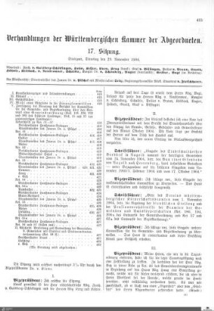 17. Sitzung, Stuttgart, 29.11.1904