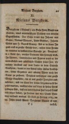 XI. Niclaus Berghem