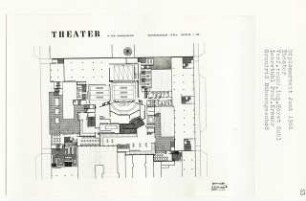 Theater in der Rankestraße, Berlin-Charlottenburg (Diplomarbeit bei Willy Kreuer): Grundriss Bühnengeschoss 0.00, 1:200