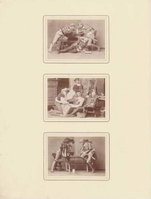 3 Aufnahmen von Gruppen in Charakterkostümen