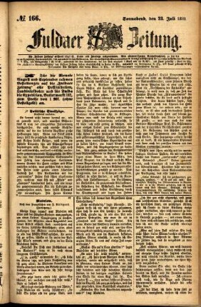 Ausgabe vom Samstag, den 23. Juli 1881.