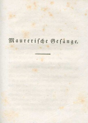 Maurerische Gesänge